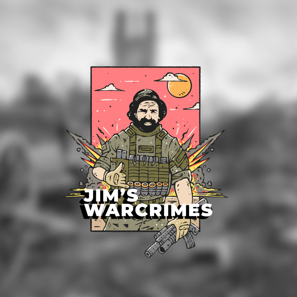 Urban JIM'S WAR CRIMES  STICKER